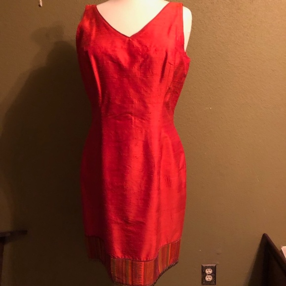 Vintage Raw Silk Blend Geometrie Dresses - Picture 3 of 10